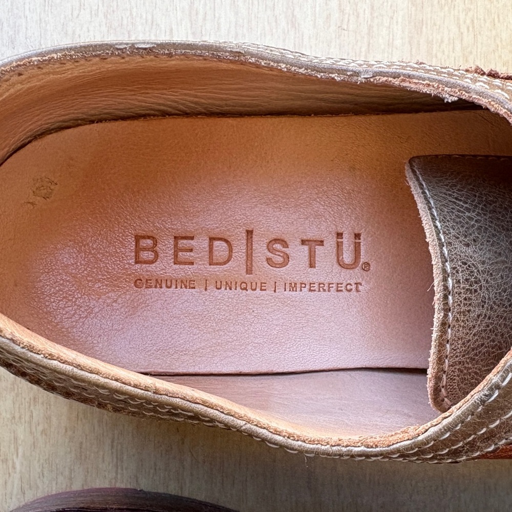 Bed Stu Lita Leather Wingtip Oxford Lace-Up Brogue Detail Shoes In Brown Sz 7 - Picture 4 of 16